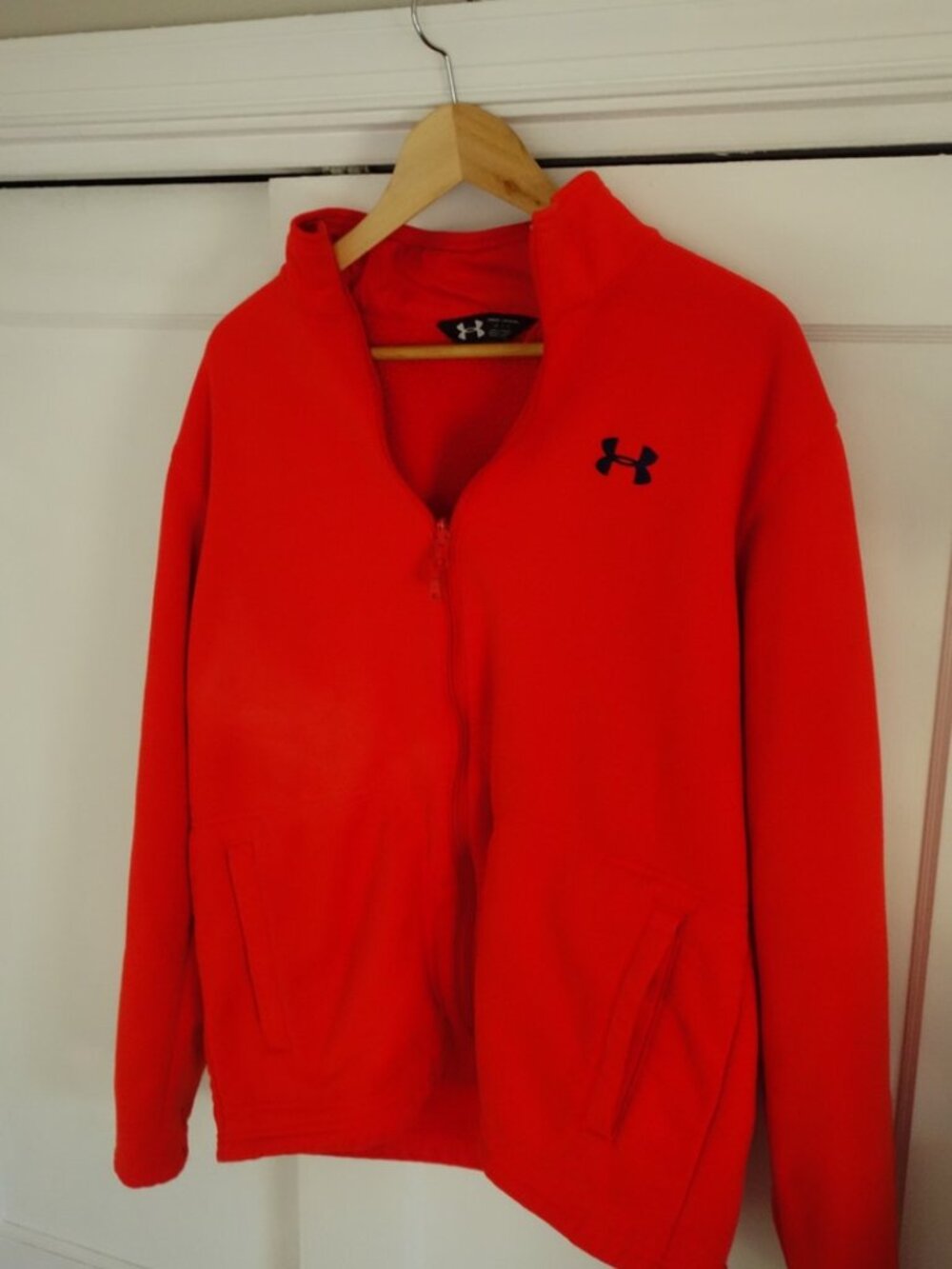 Under Armour Neon Orange Zip Up Jacket Size XL